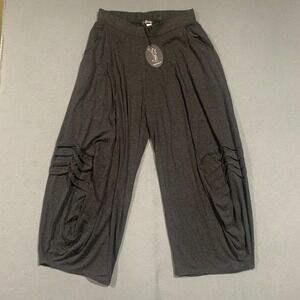 Ever Sassy Charcoal Gray Cropped Barrel Pants Womens Medium NWT Lagenlook